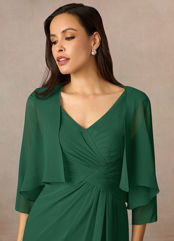 front Azazie Matching Color Fisher Chiffon Wrap