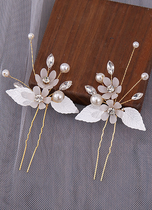 back Floral Twigs Hair Pins