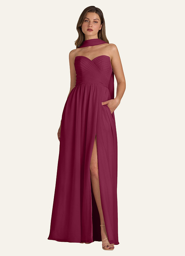 front Azazie Dopasowany kolorowy szalik z szyfonu