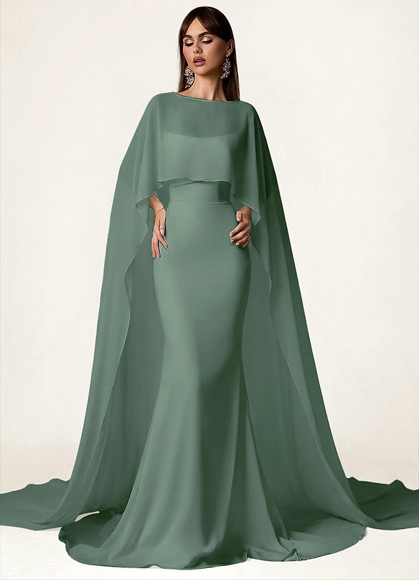 front Azazie Chiffon cape in bijpassende kleur