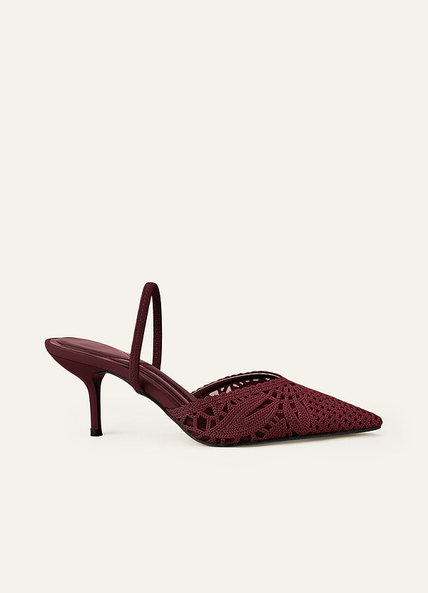 front Tkané síťované slingback podpatky pro ženy špičatou špičkou svatební boty elegantní vysoké podpatky
