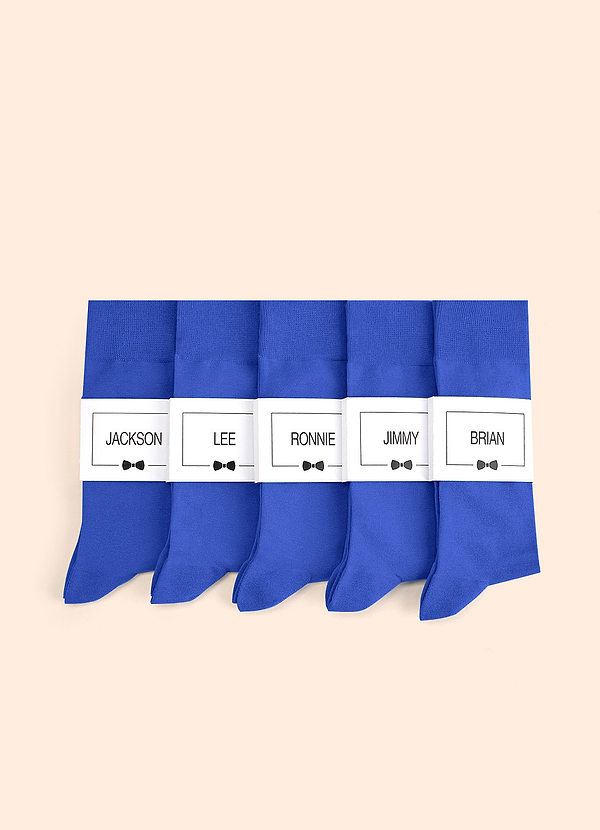 front Matching Color Men's Dress Socks with Personalized Label