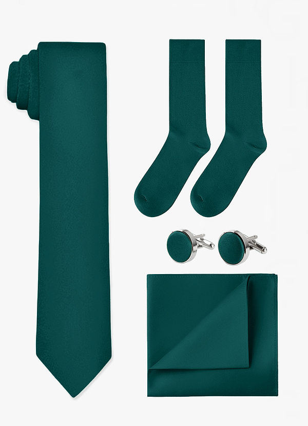 front Ensemble cravate, pochette, boutons de manchette et chaussettes assortis