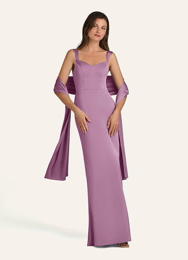 front Azazie Chal De Satén Elástico A Juego