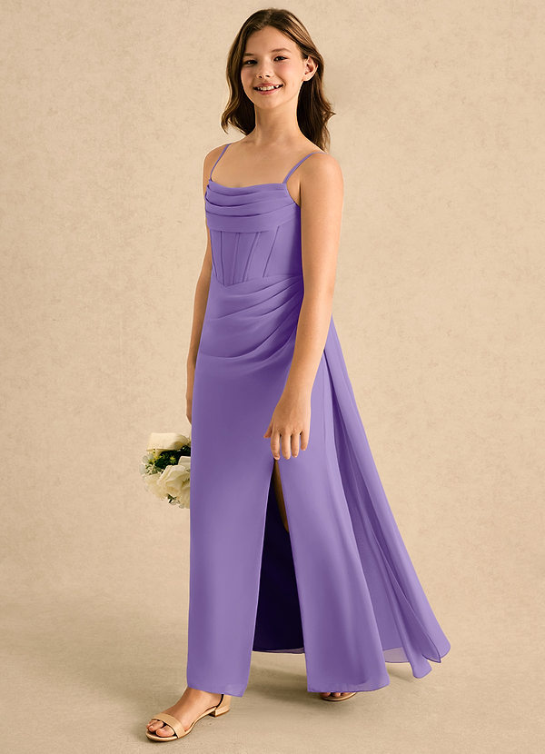 Azazie Moxie Girls Formal Blommflicksklänningar Klänning A-linje i Chiffong Spets image1
