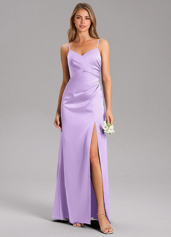 Azazie Azuree Brudtärneklänningar Klä av A-Linje i Stretch Satin Plisserad Lila image1