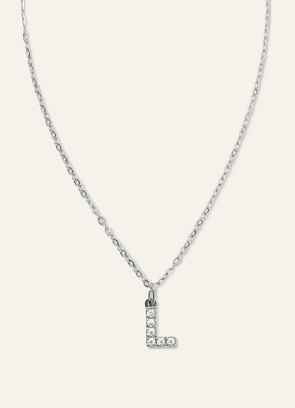 front 14K Gold Plated Letter Charm Necklace