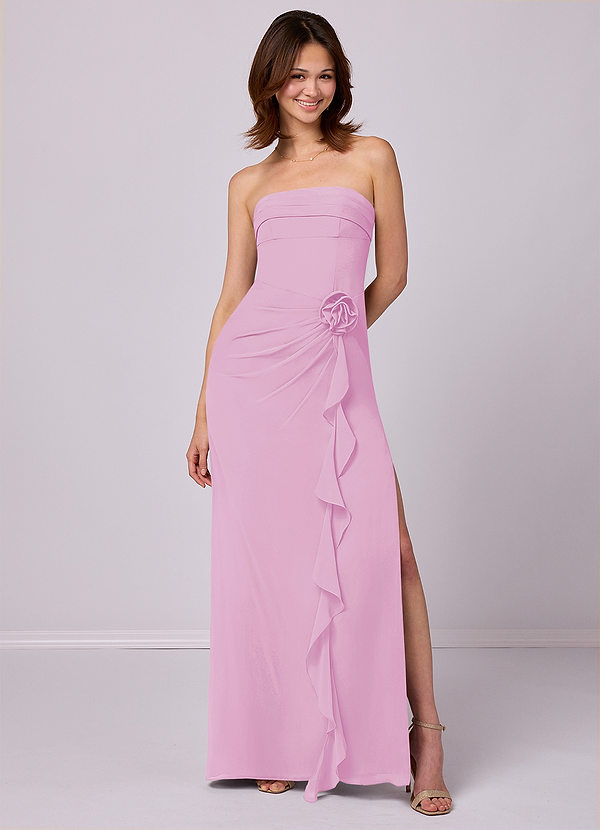 Barbie ♥ Azazie Bridesmaid Dresses Sheath Strapless Chiffon Floor-Length Dress image1
