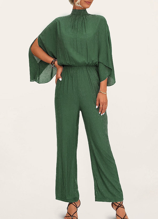 front Love Like That Dark Emerald High Neck Jumpsuit