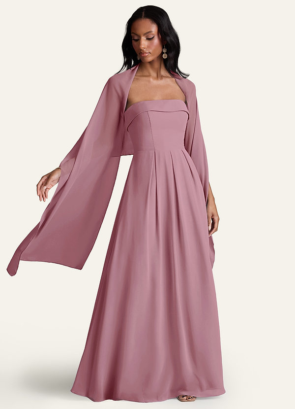 front Azazie Matching Color Chiffon Shawl