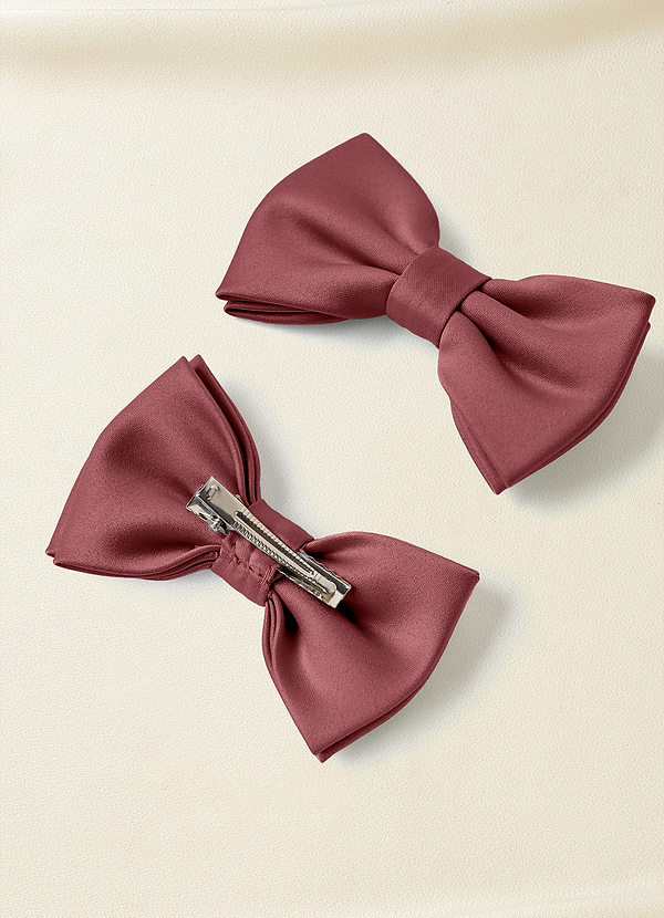 front Matte Satin Bow Hair Clip Set