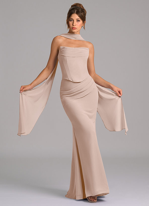 Sorrel Bridesmaid Dresses English Rose Mermaid Corset Chiffon Dress image1