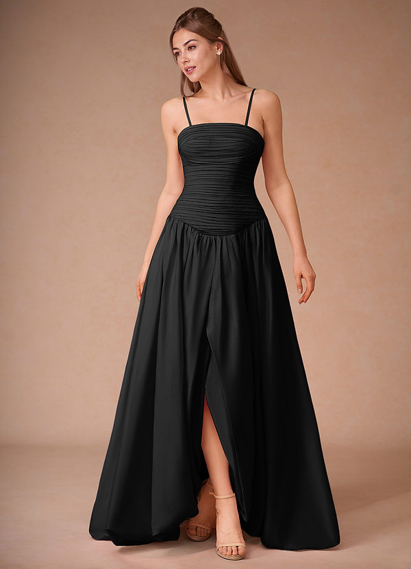 Elysia Black Pleated Gown image1