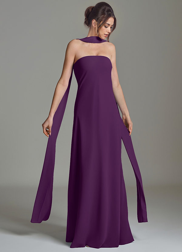 Azazie Ilana Bridesmaid Dresses Grape A-Line Strapless Chiffon Dress image1