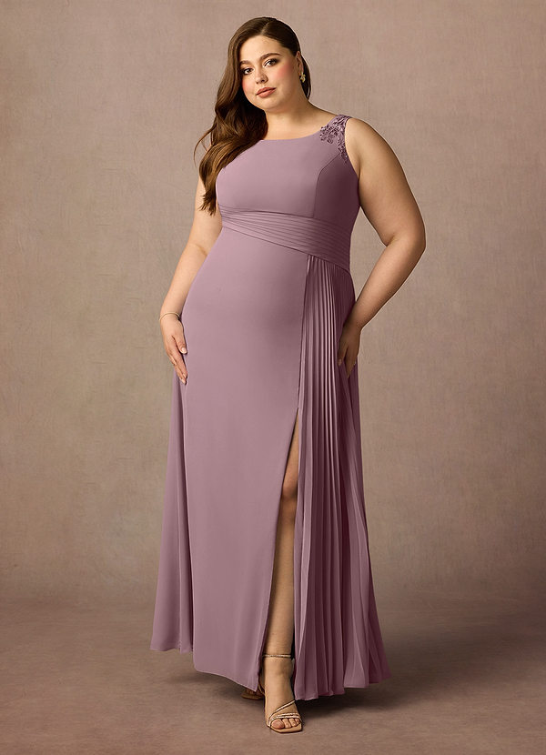 Azazie Galvan 신부의 어머니 드레스 A라인 스팽글 쉬폰 바닥 길이 드레스 image1