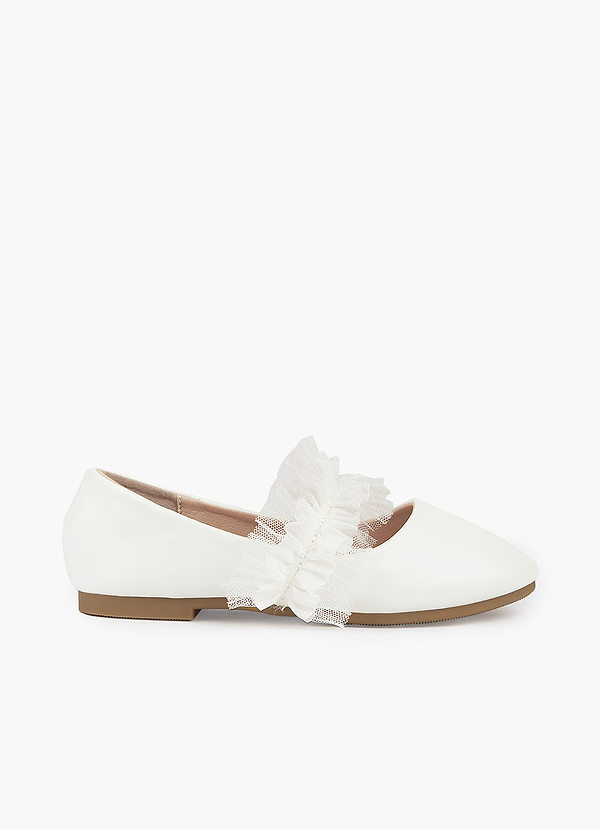 front Ruffle Strap Girl's Flat Shoes