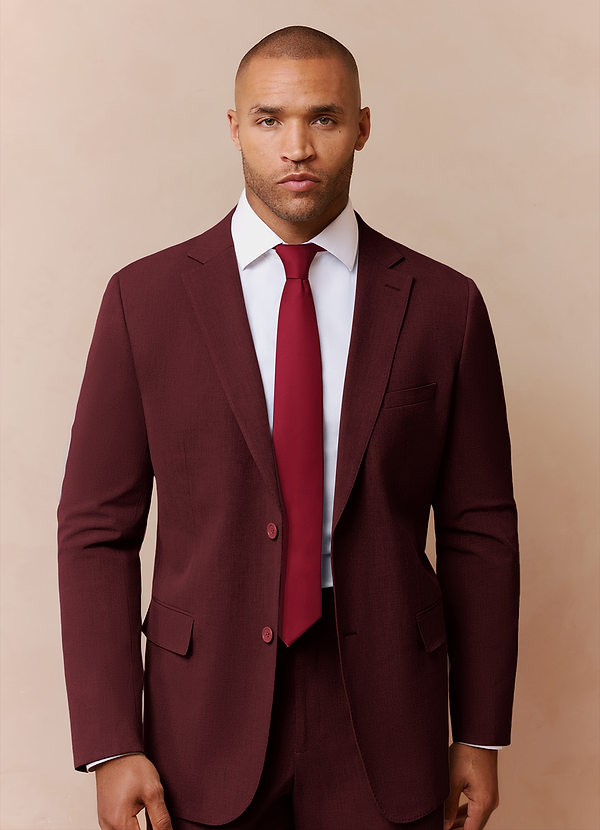 front Savile Burgunderrot Sakko aus hochwertiger Wollmischung
