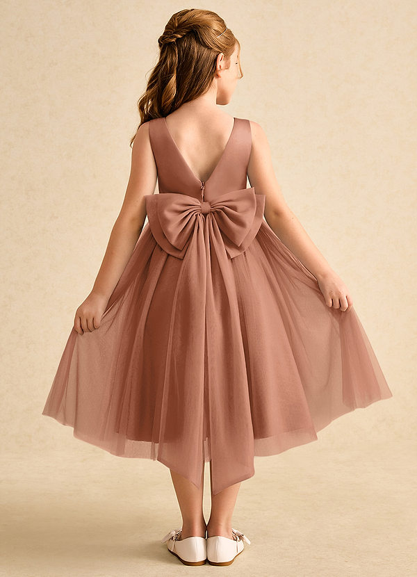 Azazie Winnie Flower Girl Dresses Bronzer Ball-Gown Bow Tulle Dress image1