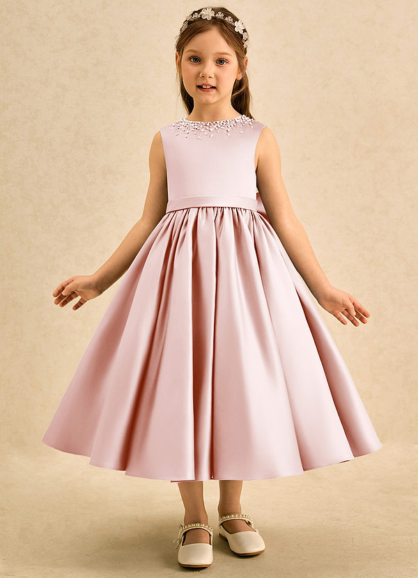 Azazie Doodle Klänningar för brudeflicka Klä Balklänning i Matt satäng Rosett image1