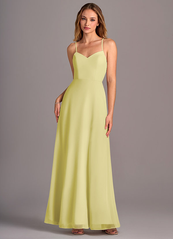 Azazie Mei Bridesmaid Dresses Lemon Sorbet A-Line Chiffon Dress image1