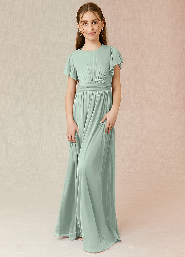 Azazie Mosley Junior Vestido Agave de Malha de Linha A com Ruched image1