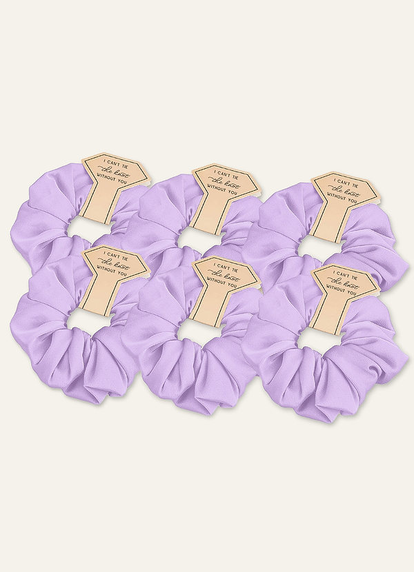 front Matching Color Bridesmaid Stretch Satin Over Size Scrunchie 6 pic Set