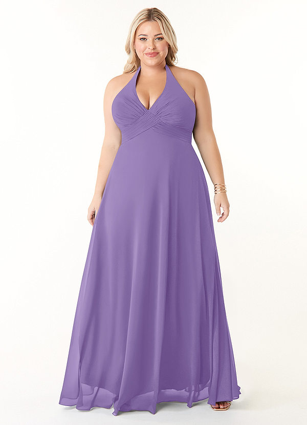 Azazie Tessie Abiti da Damigella Abito A-Line in Chiffon con Scollo a V a Pieghe Tahiti image1