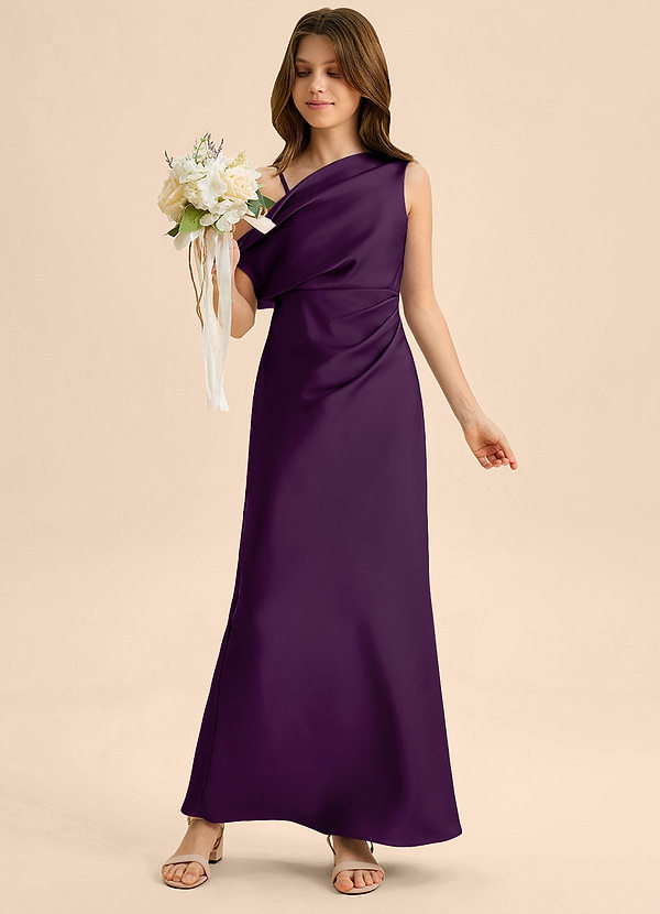 Azazie Emerson Junior Klä av Tubklänning i Stretch Satin Av axeln image1