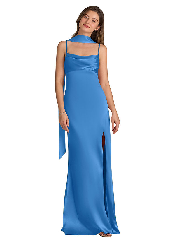 front Azazie Matching Color Matte Satin Scarf