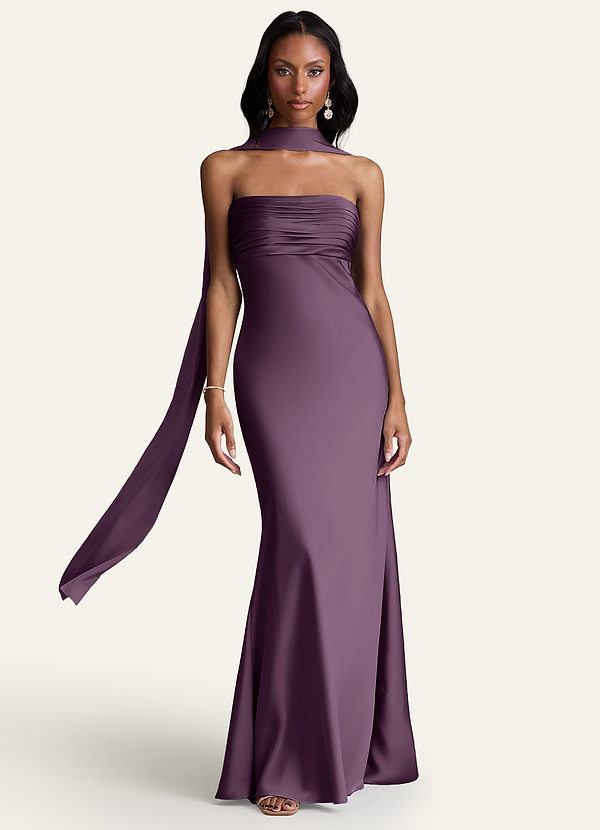 front Azazie Sciarpa in raso elasticizzato in tinta