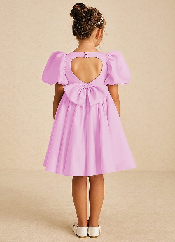 Azazie Muffin Candy Pink ALine with Sleeves Matte Satin Dress Azazie