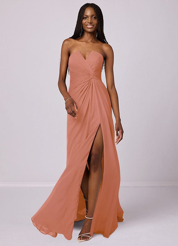 Barbie™  AZAZIE
  1028 Mermaid Strapless Chiffon Court Train Dress