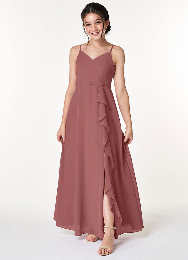 Azazie Naeem Junior Amethyst A-Line Ruched Chiffon Dress image1