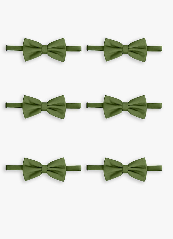 front Adjustable Stretch Satin Bow Tie – 6-Piece Set