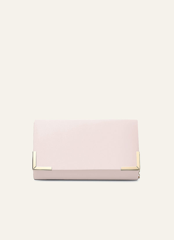 front Matching Color Matte Satin Envelope Clutch Bag