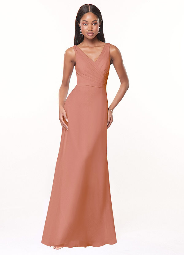 Azazie Nala Bridesmaid Dresses MAI TAI A-Line Pleated Chiffon Dress image1