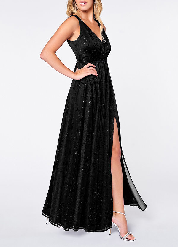 front Samoset Black Glitter Maxi Dress