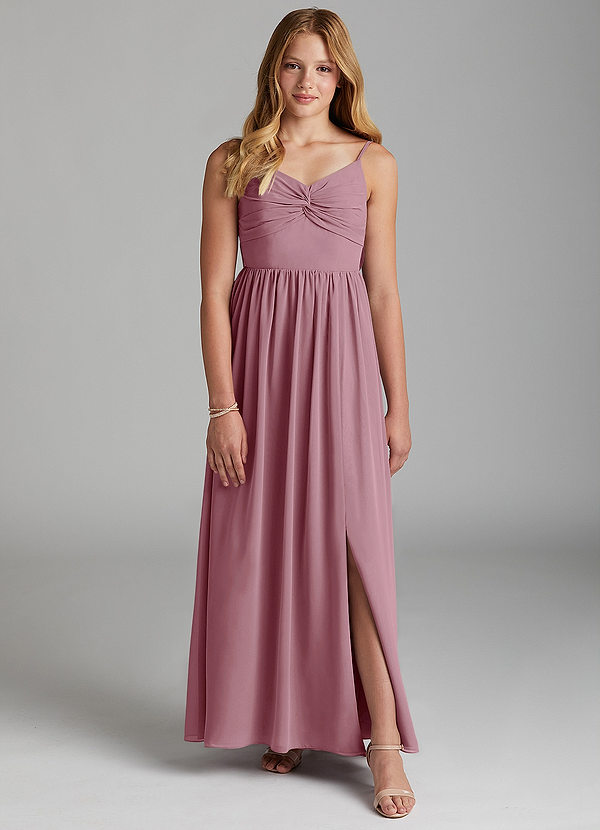 Azazie Zeya Junior Vintage Mauve A-Line Chiffon Dress image1