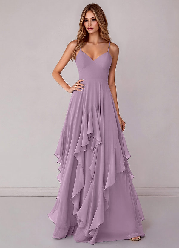 Azazie Zaina Bridesmaid Dresses Wisteria A-Line Chiffon Dress image1