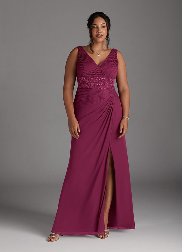 Azazie Winona Vestidos de Madre de la Novia Vestido de Mora de Malla de Sirena con Lentejuela image1