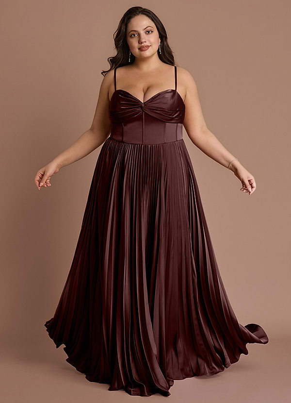 Styla Mocha Coco Pleated Maxi Dress image1