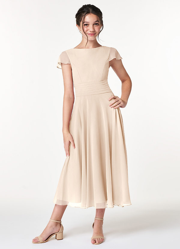 Azazie Payton Junior Klänning av A-Line i Chiffong Rosett image1