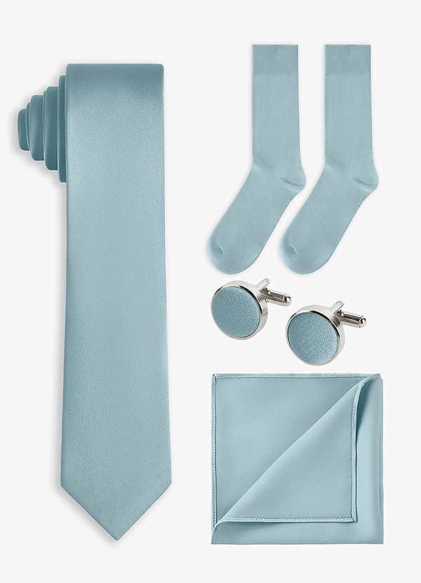 front Bijpassende kleur 4-delige stretch satijnen skinny stropdasset
