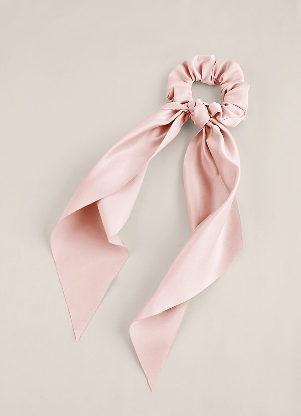 front Matching Color Matte Satin Hair Scarf Scrunchie