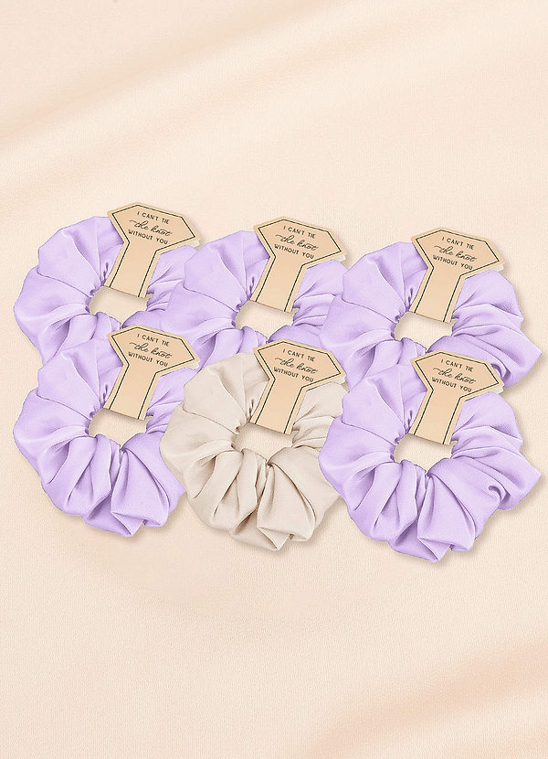 front Matching Color Mixed Color Bridesmaid Stretch Satin Over Size Scrunchie Set