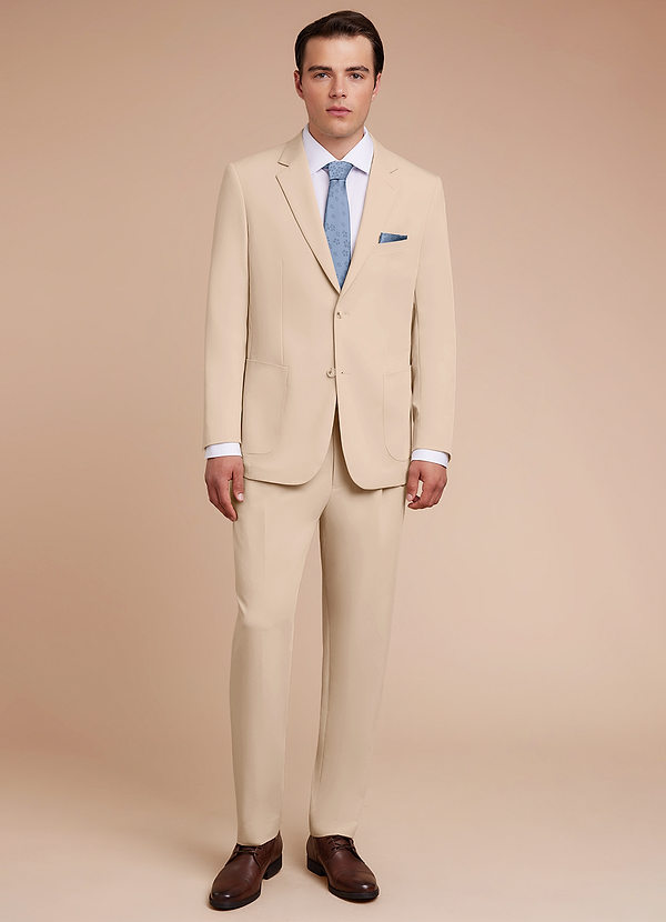 front Owen Tan Lightweight Tailored Trousers Suit