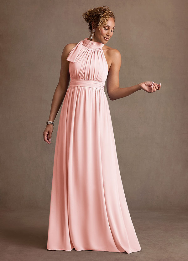 Azazie Antoinette Mother of the Brides Dresses Blushing Pink A-Line Pleated Chiffon Dress image1
