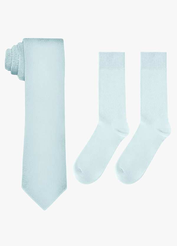 front Matching Matte Satin Wide Tie and Cotton Socks Set