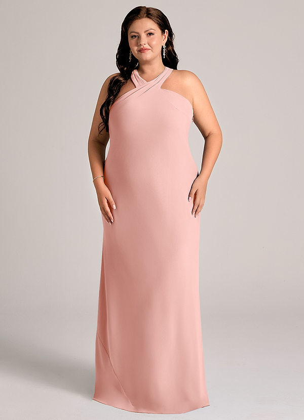 Azazie Doretta Bruidsmeisjes Jurken Jurk van Chiffon met Zeemeermin Geplooid Rozet image1