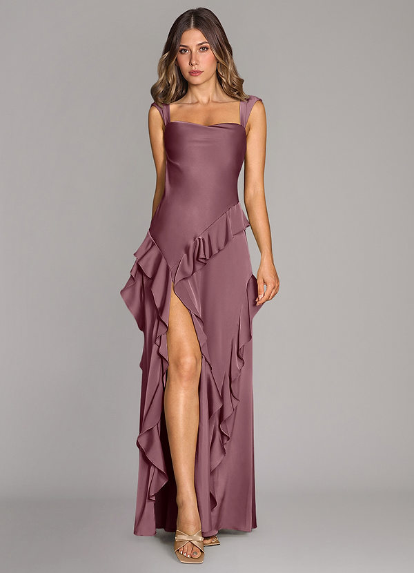 Sloane Bridesmaid Dresses Amethyst A-Line Sweetheart Neckline Stretch Satin Dress image1
